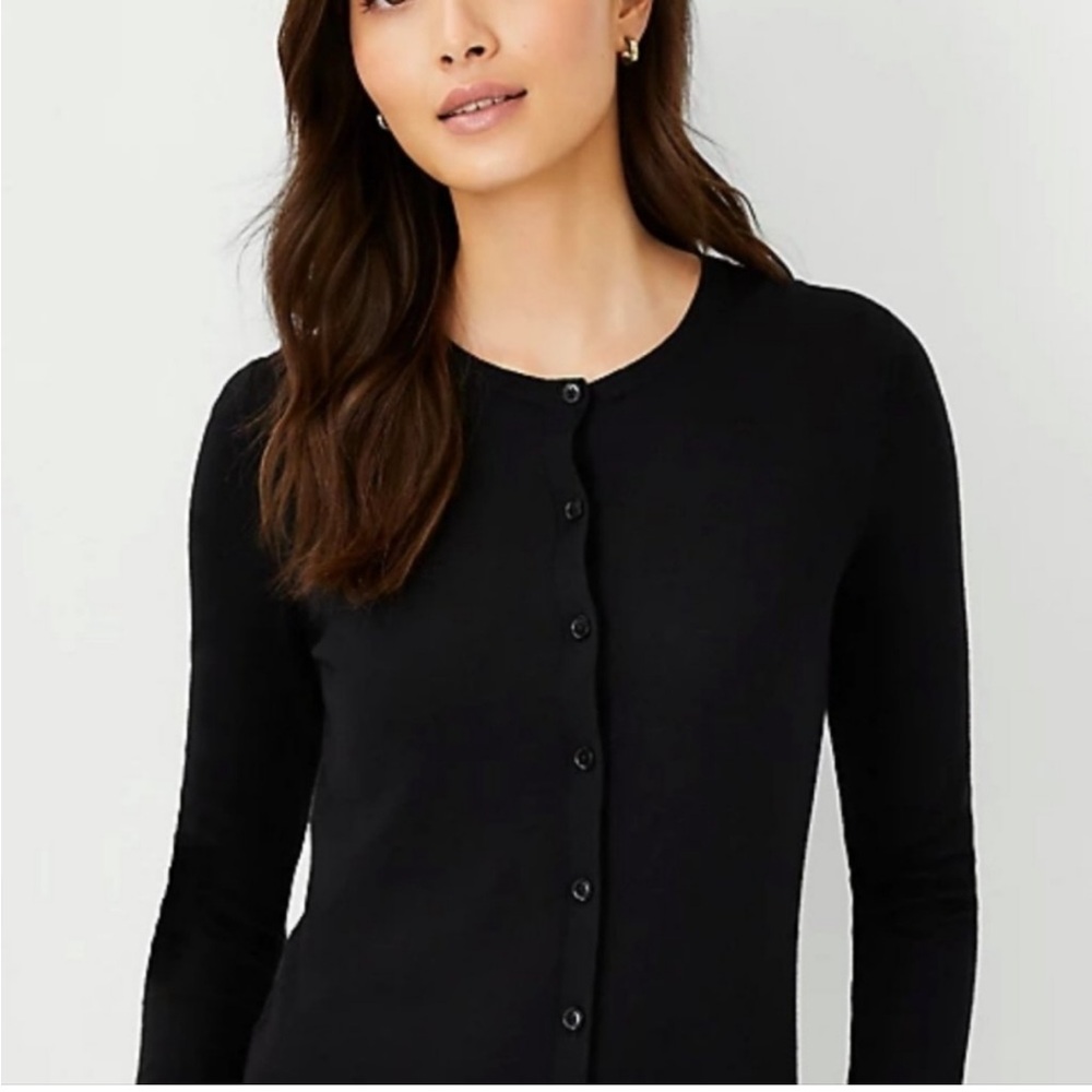 Ann Taylor Classic Black Button-Down Shirt